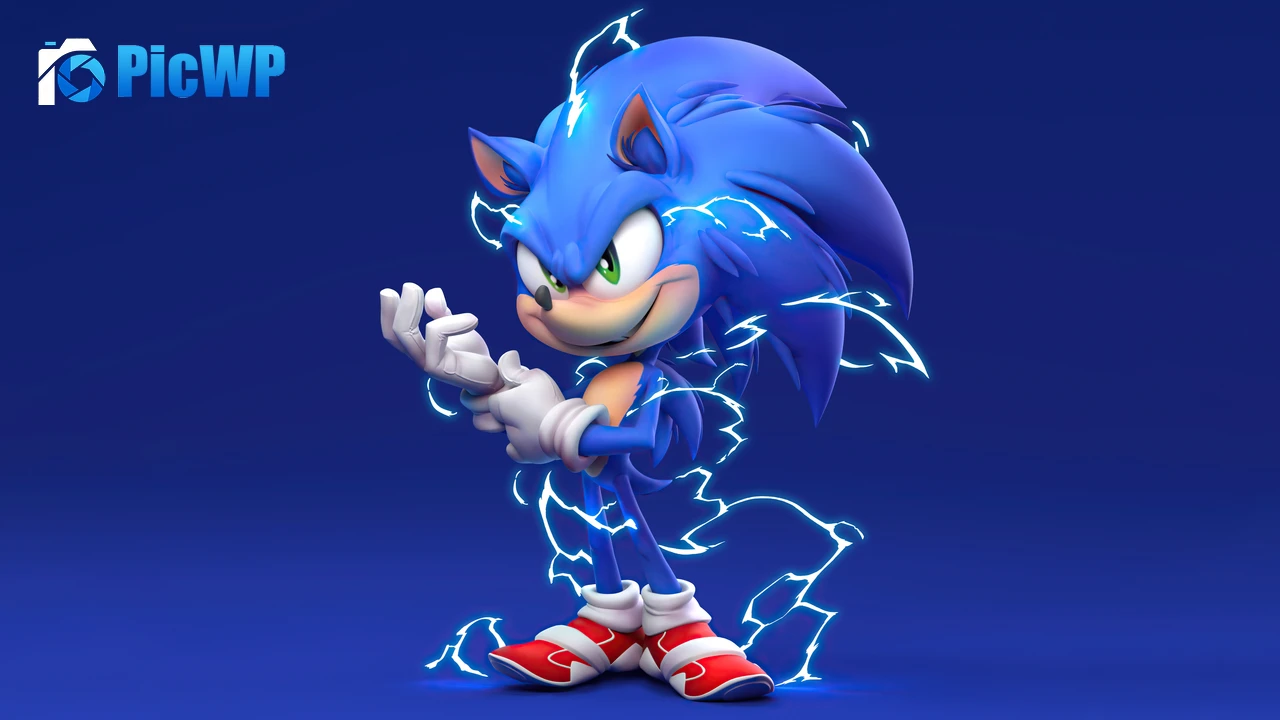 Sonic the Hedgehog Blue background 6K PC Wallpaper