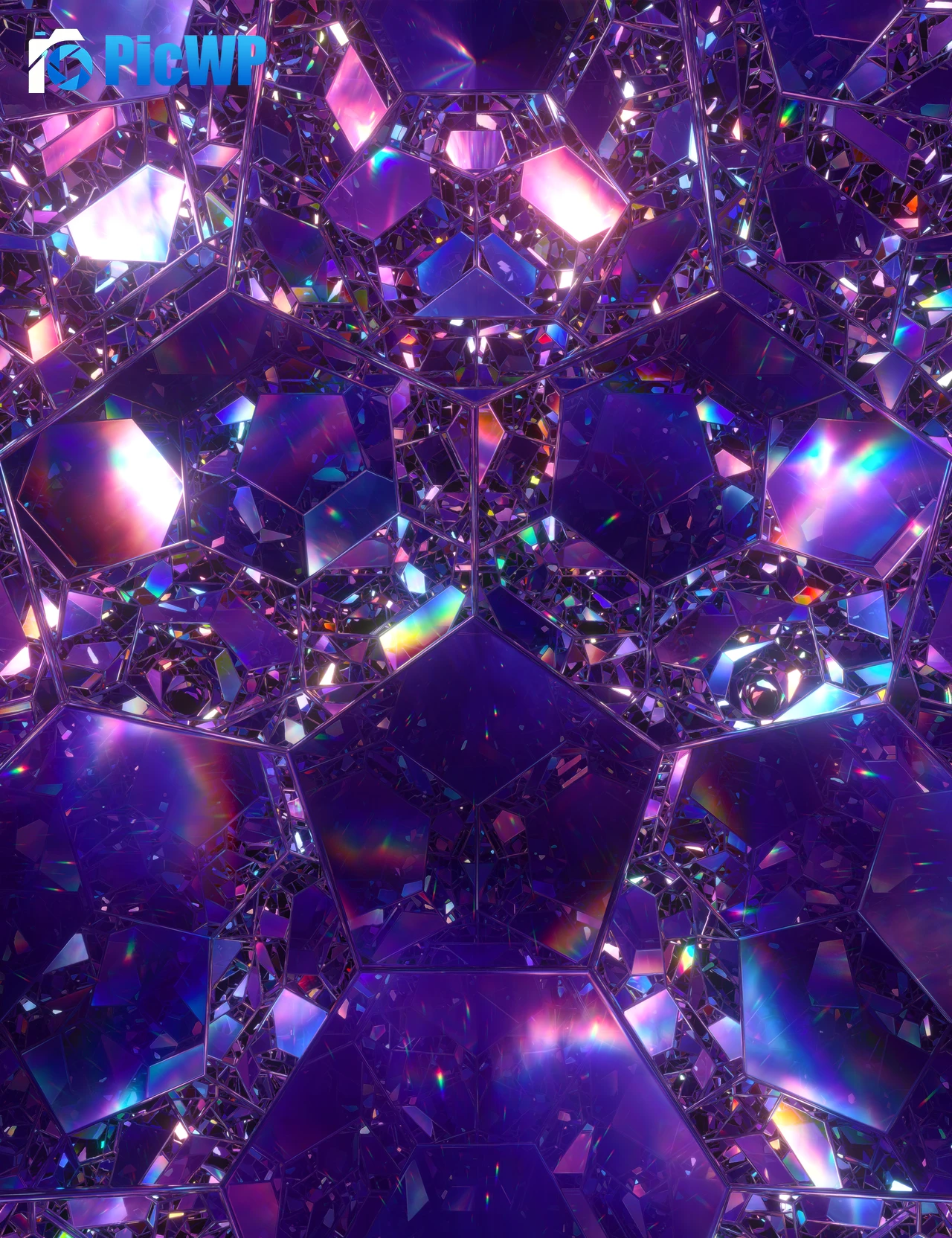 Crystals Rainbow 5K Mobile Wallpaper