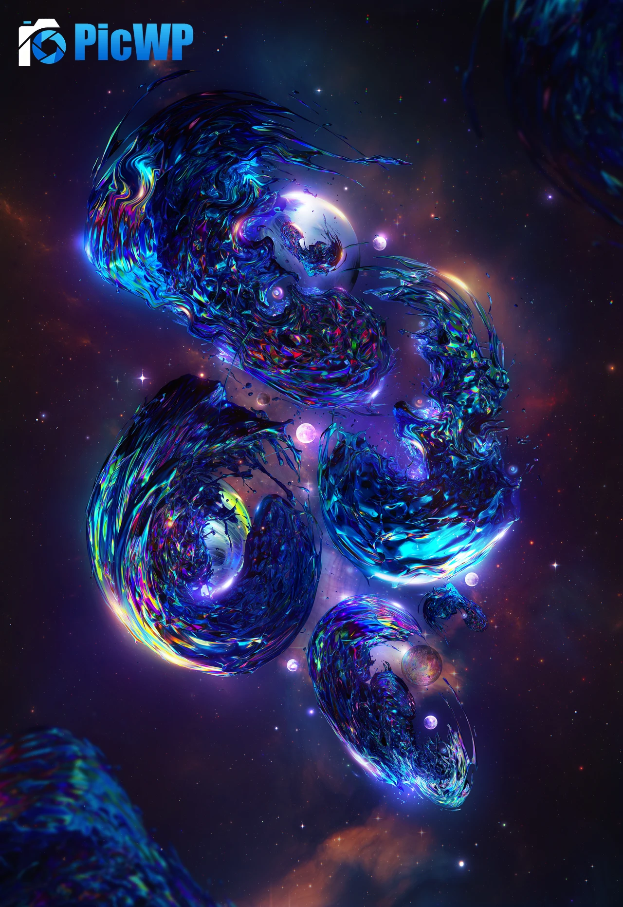 Swarm Planets 6K Mobile Wallpaper