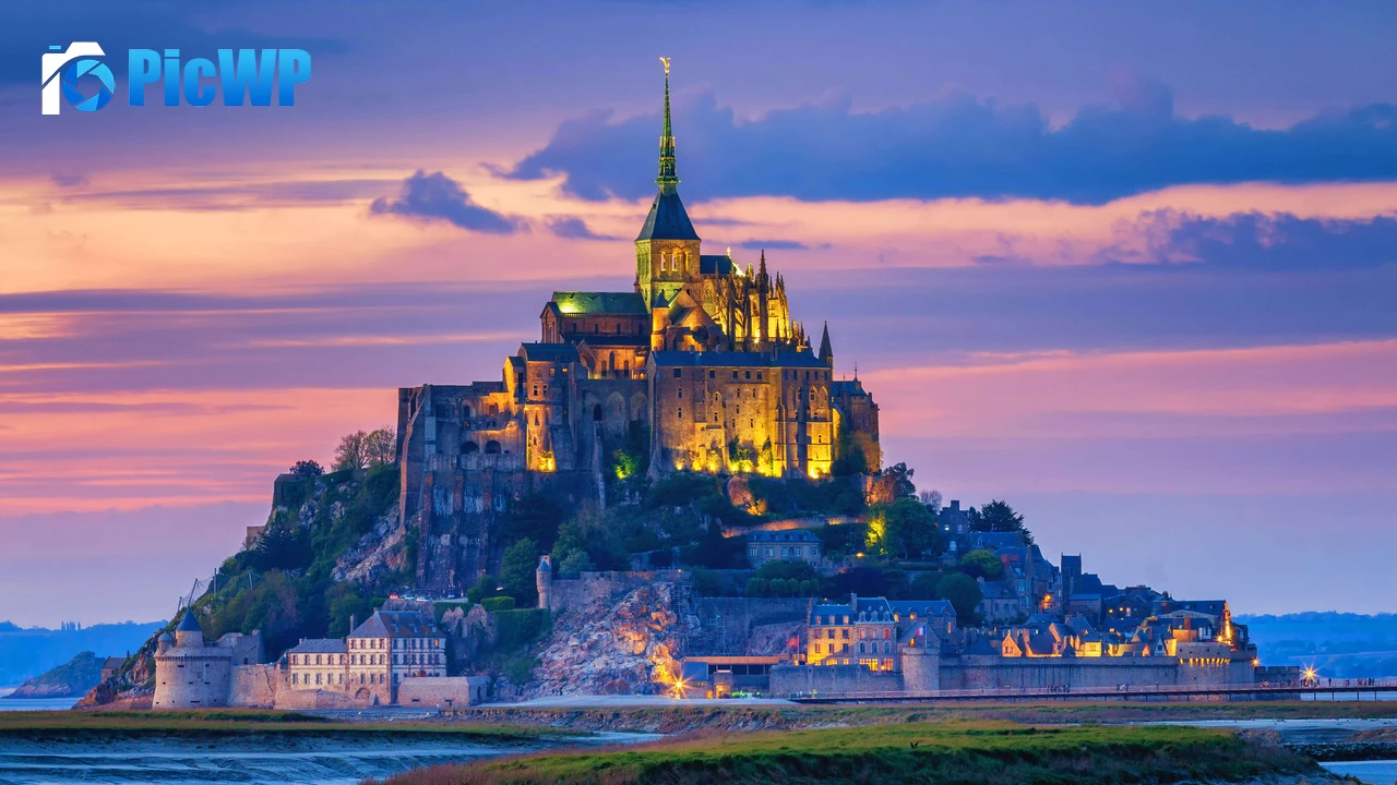 Abbey Mont Saint-Michel 6K PC Wallpaper
