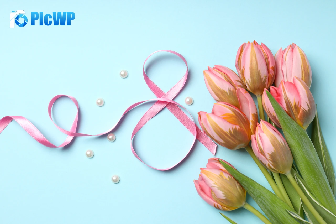 Women's Day Tulips 7K PC Wallpaper