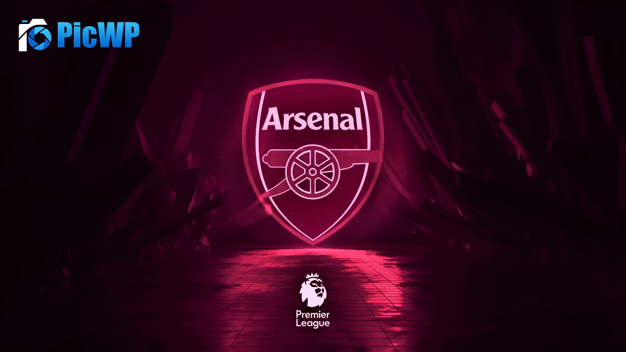Arsenal FC Neon background 5K PC Wallpaper