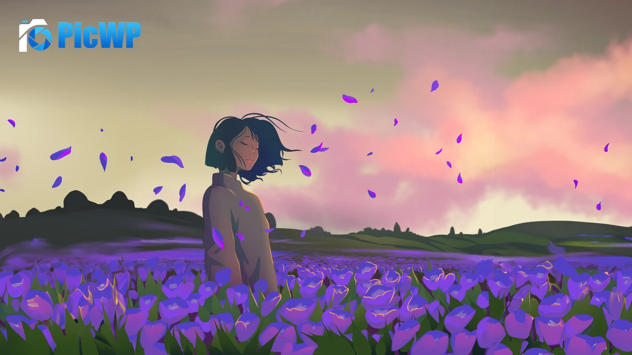 Lofi girl Lavender fields 6K PC Wallpaper