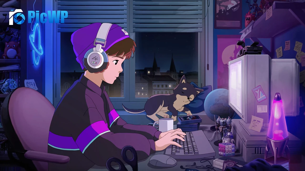 Lofi boy Synthwave 6K PC Wallpaper