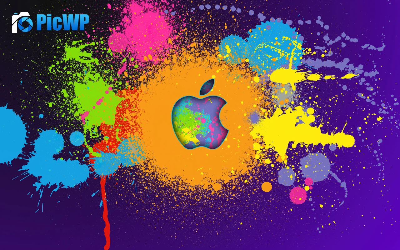 Apple logo Paint 4K PC Wallpaper