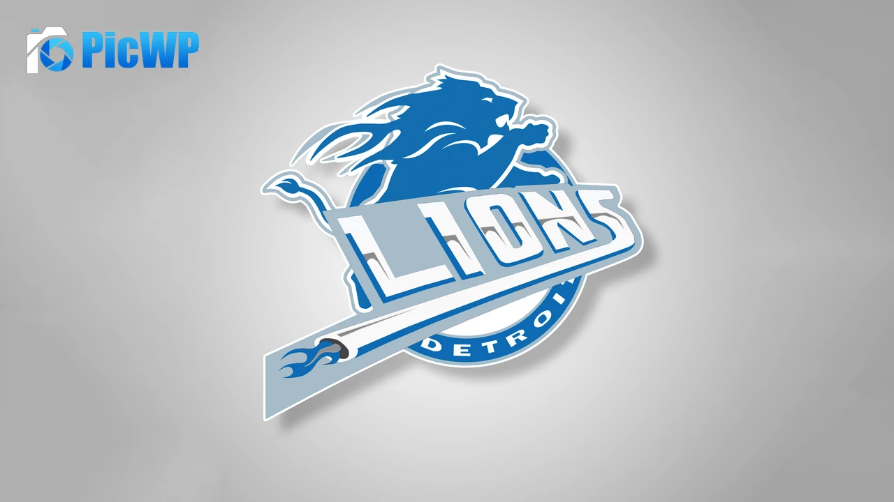 Detroit Lions Emblem 8K PC Wallpaper