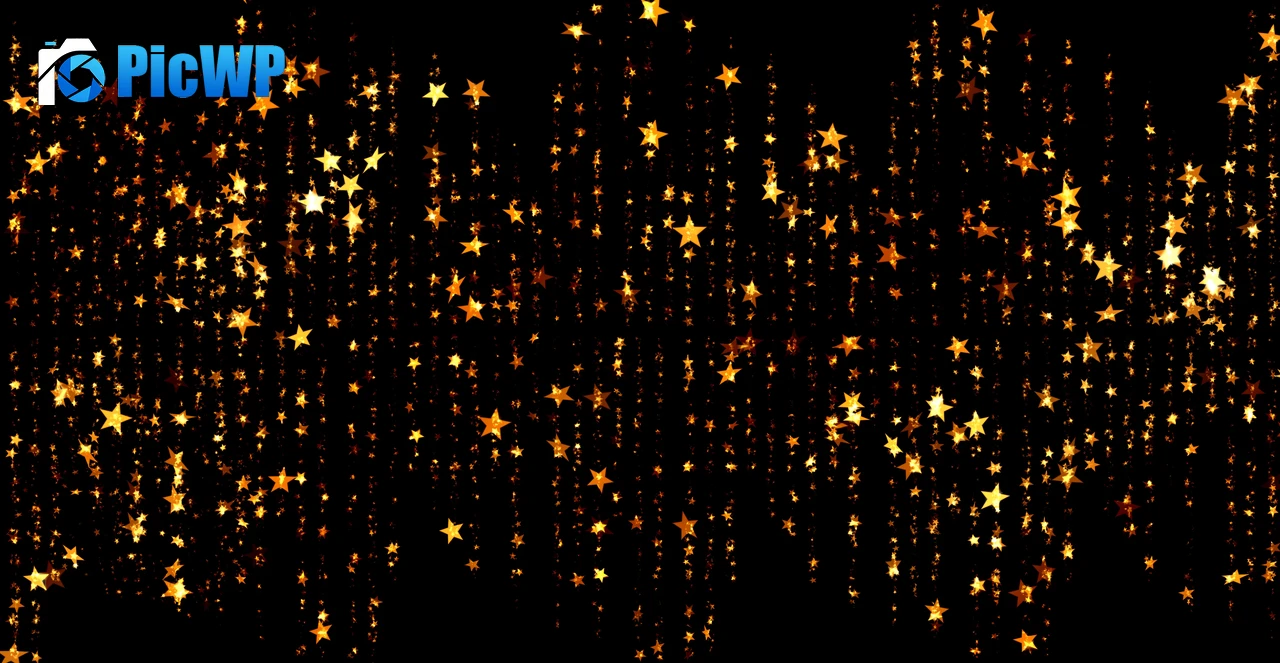 Christmas Stars Black background 7K PC Wallpaper