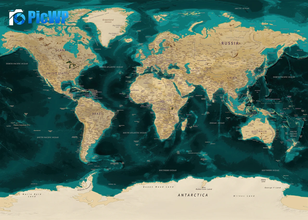 World map Geographic 4K PC Wallpaper