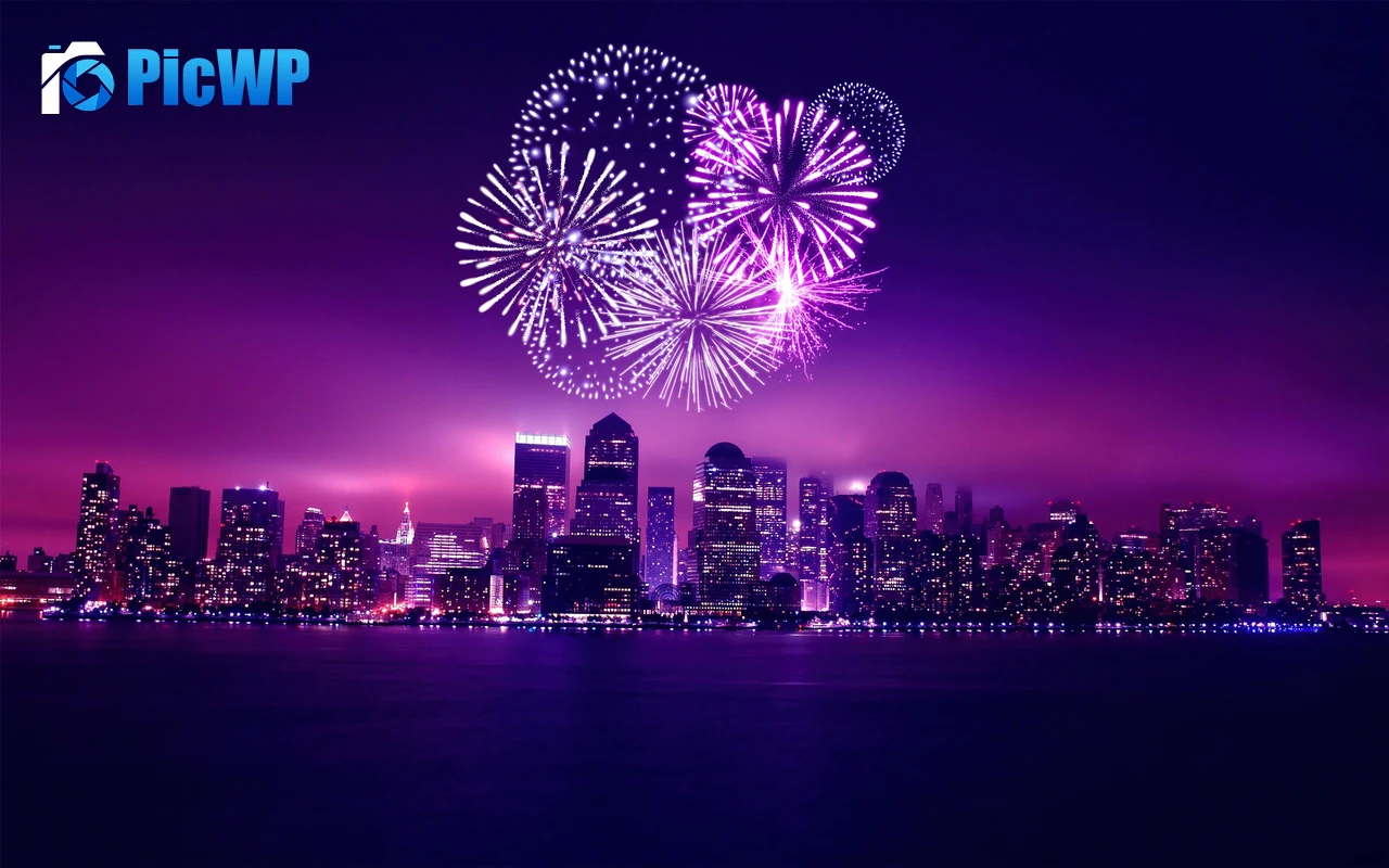 Chicago New Year celebrations 4K PC Wallpaper