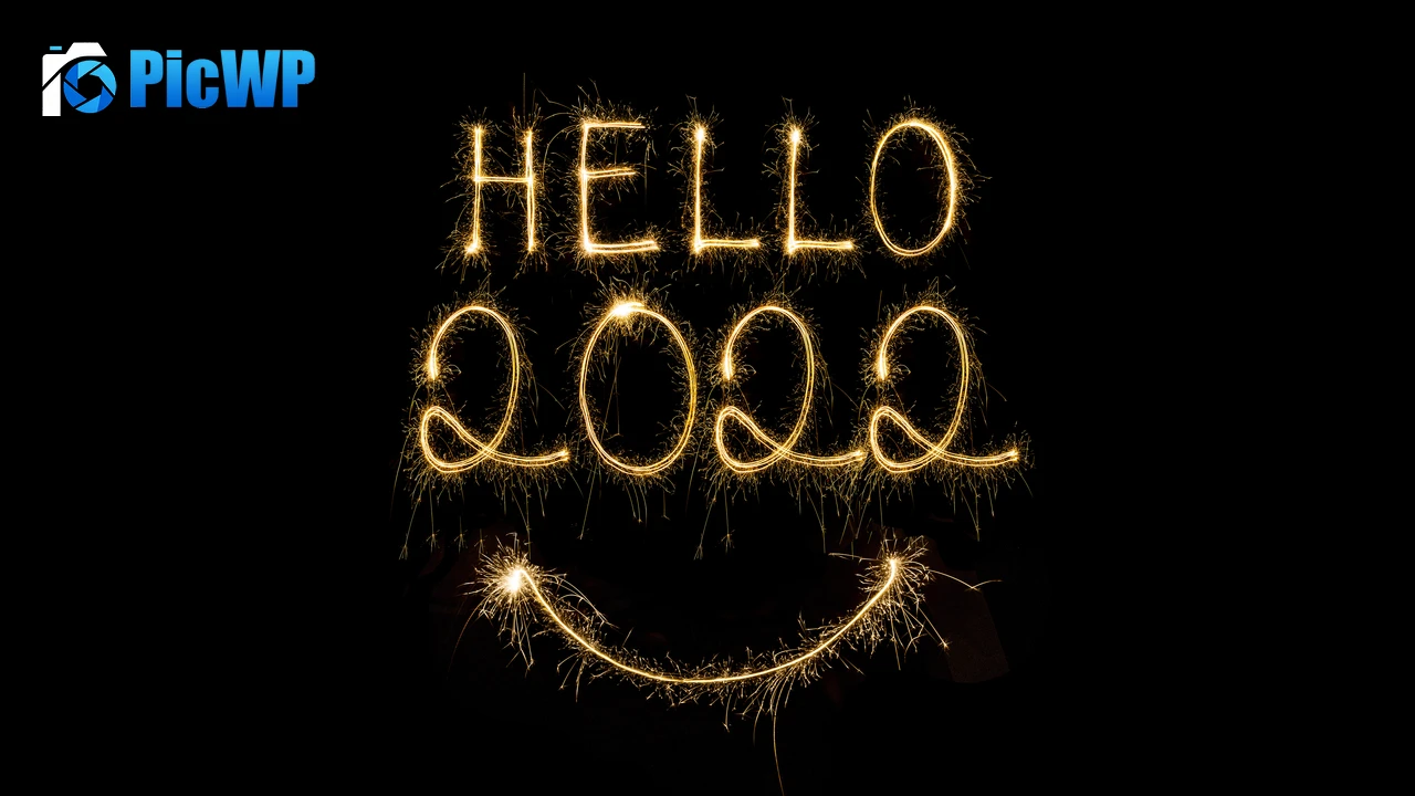 2022 New Year Smiley 8K PC Wallpaper