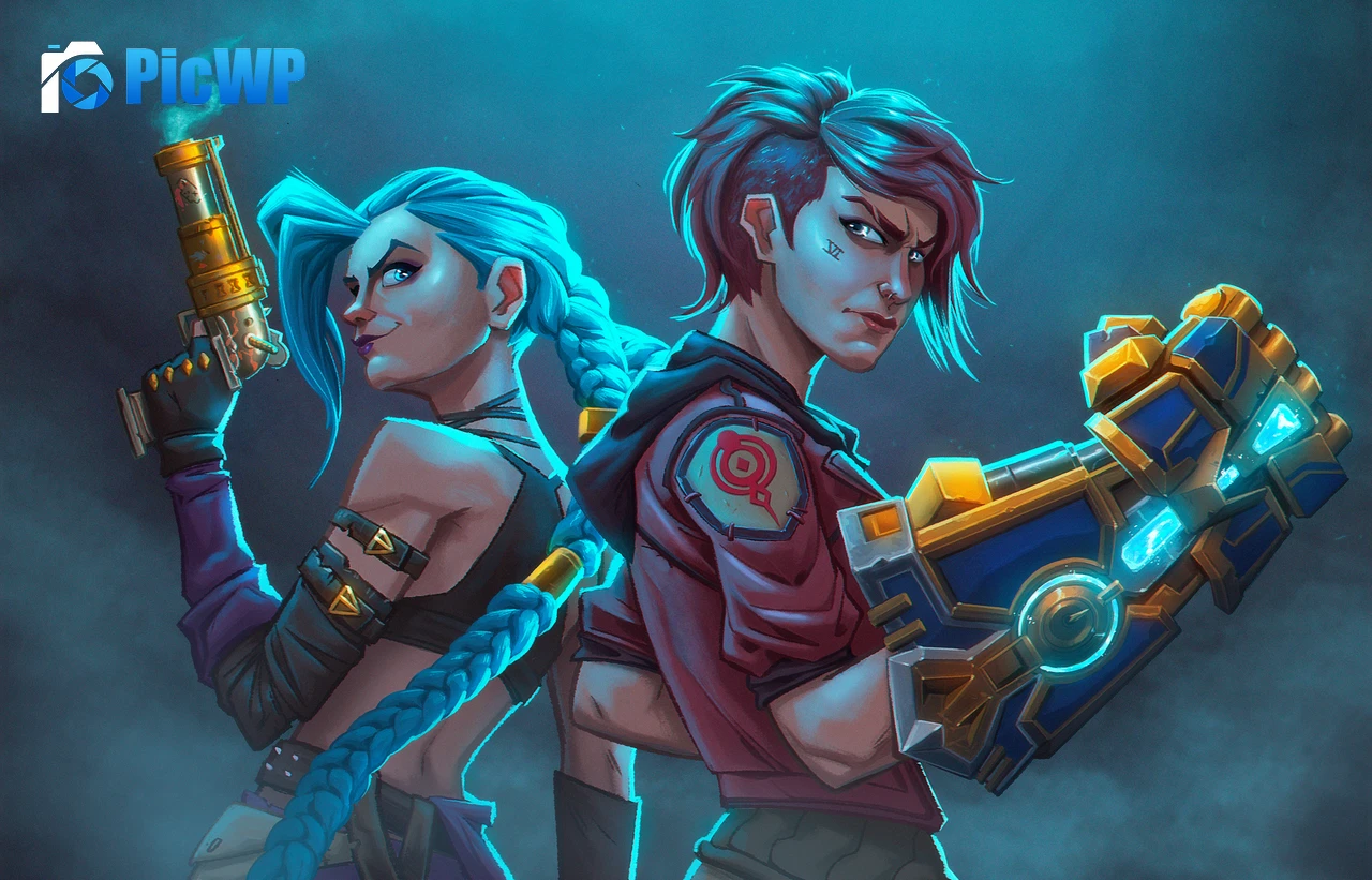 Jinx, Vi Arcane Fan Art 4K PC Wallpaper