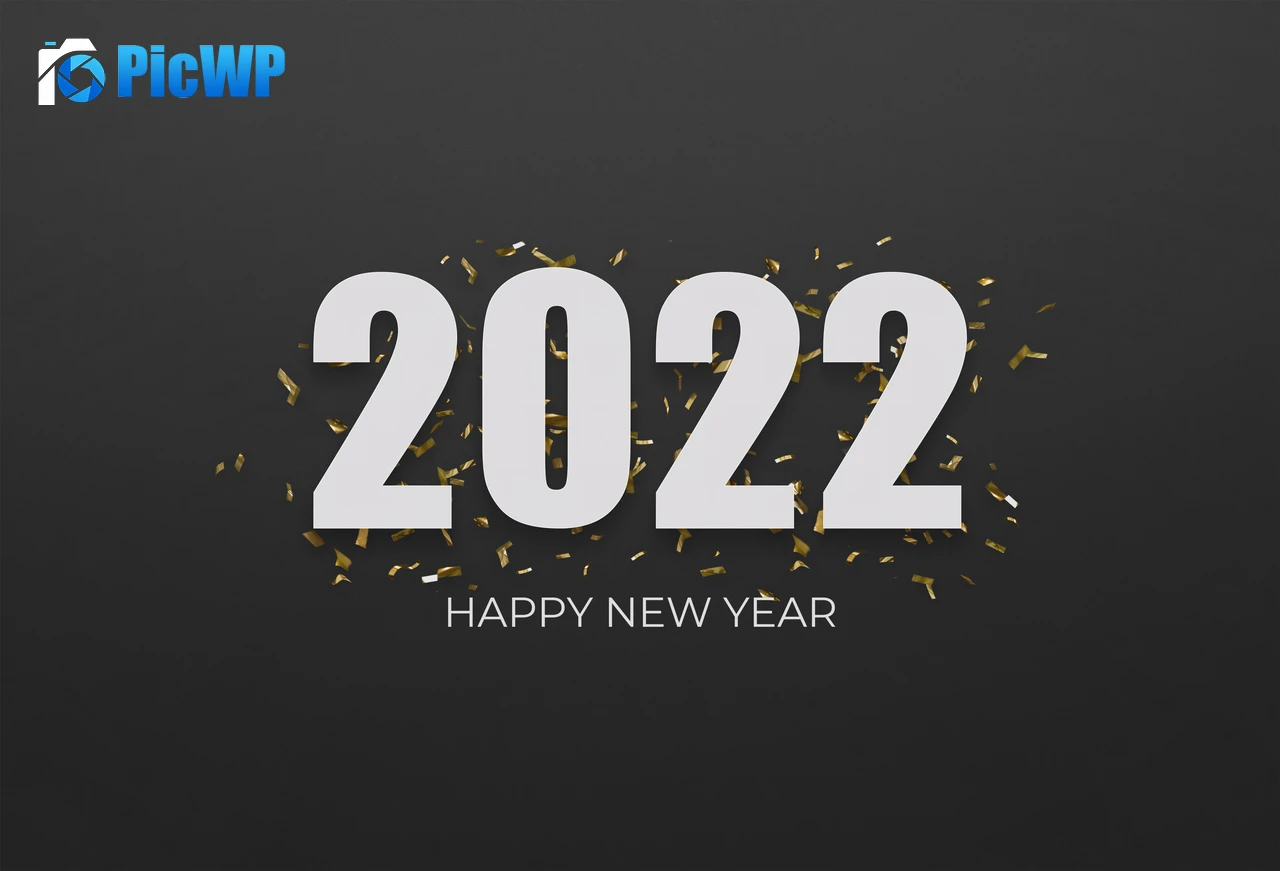 2022 New Year Dark background 6K PC Wallpaper