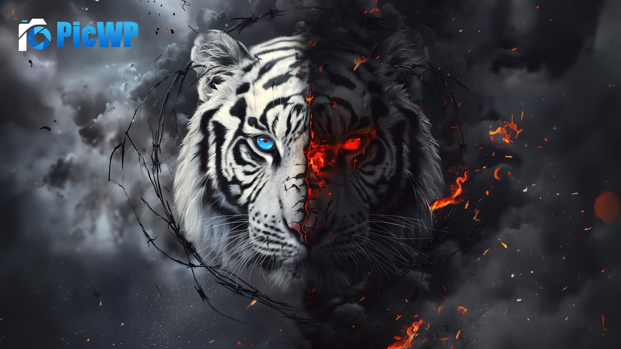 White tiger Dope 6K PC Wallpaper