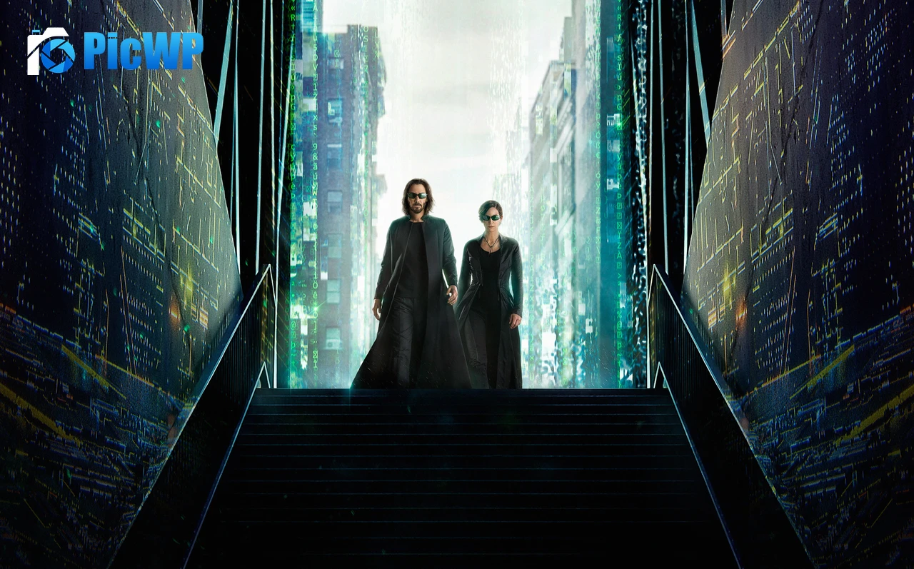 Keanu Reeves Carrie-Anne Moss 4K PC Wallpaper