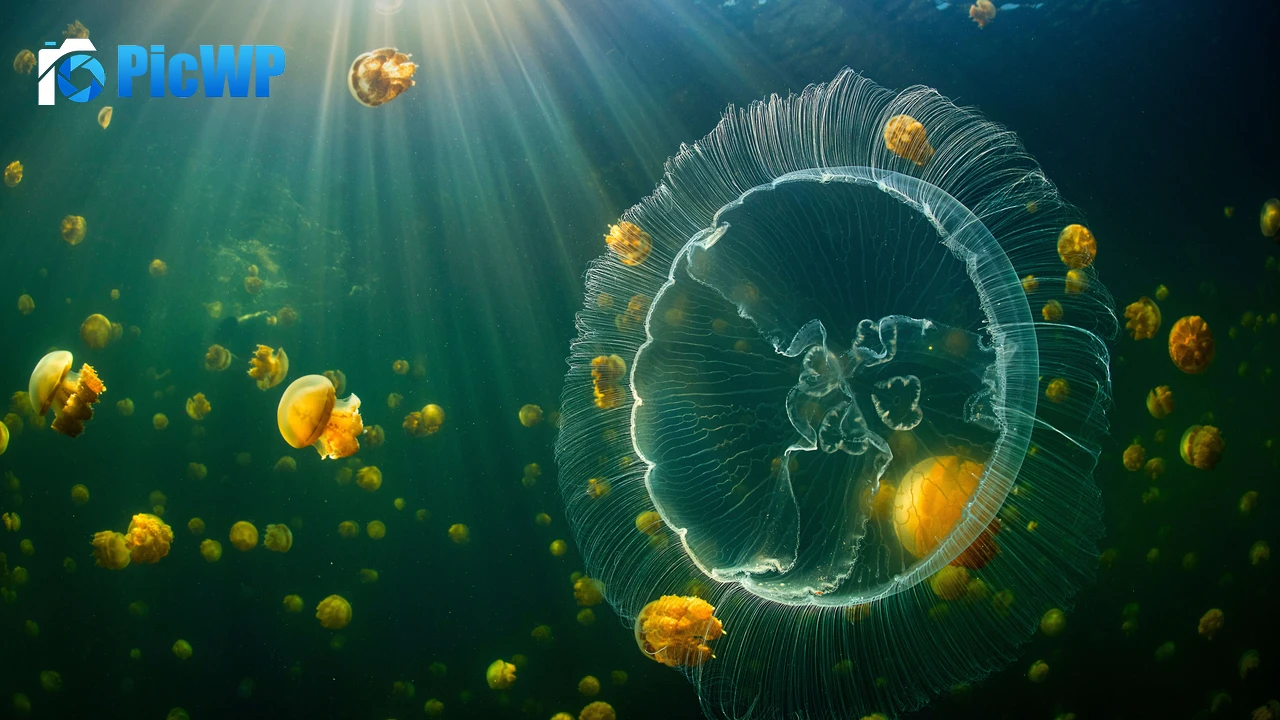 Jellyfish Raja Ampat Islands 8K PC Wallpaper