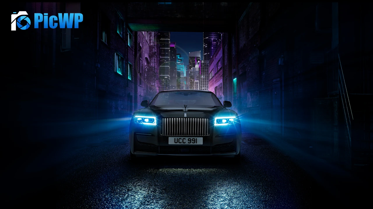 Rolls-Royce Ghost Black Badge Dark aesthetic 4K PC Wallpaper