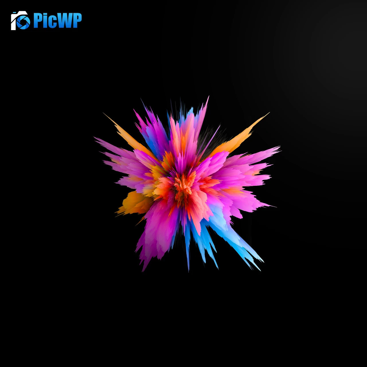 Color burst Black background 4K Fold Wallpaper