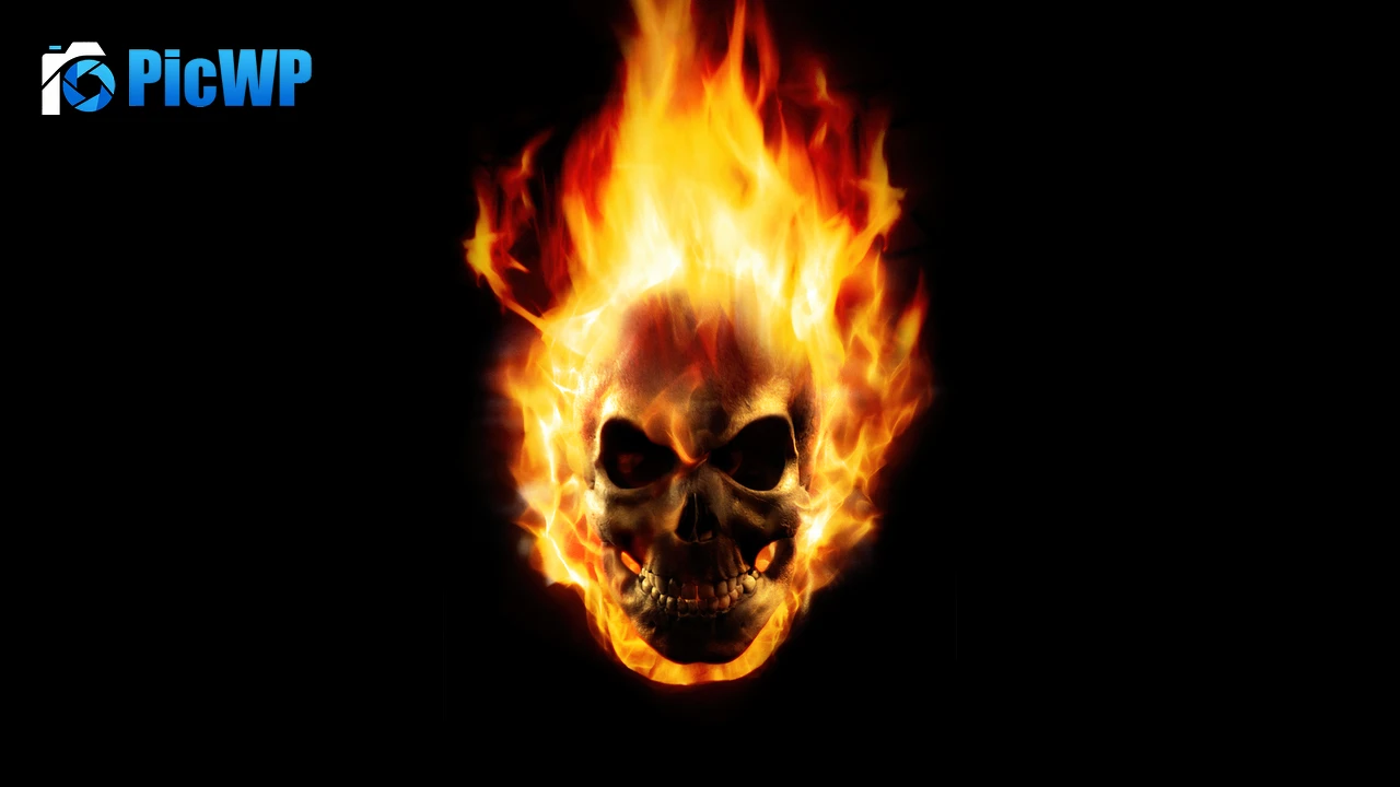 Skull Fire 6K PC Wallpaper