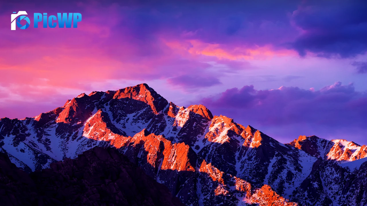 macOS Sierra Glacier mountains 6K PC Wallpaper