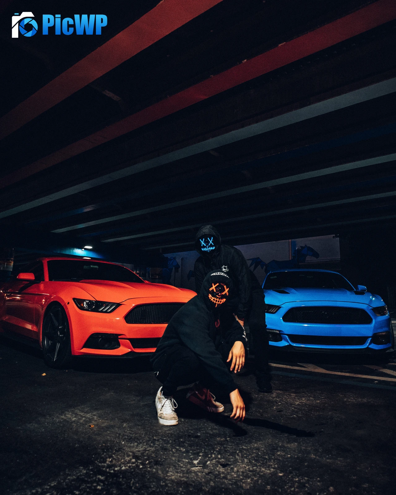 Ford Mustang LED masks 6K Mobile Wallpaper