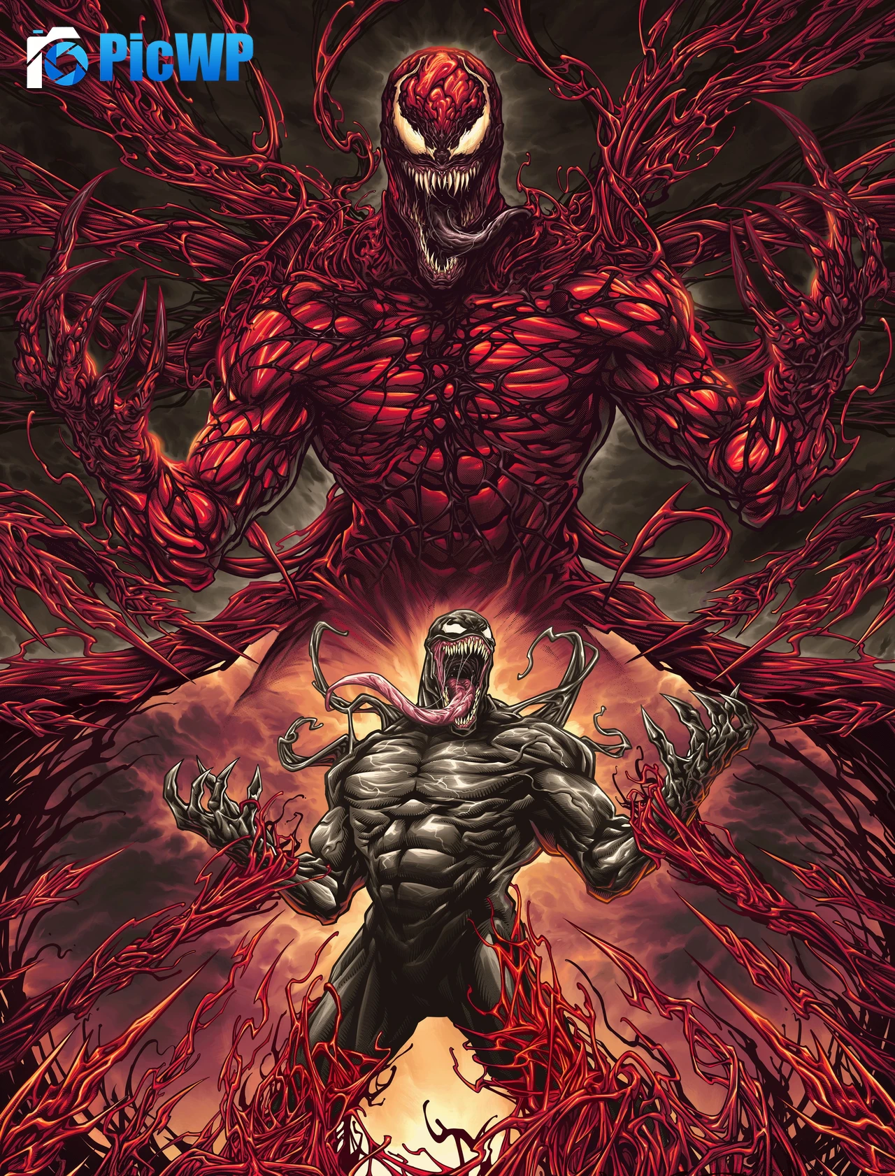 Carnage in Venom: Let There Be Carnage Movie 6K Mobile Wallpaper