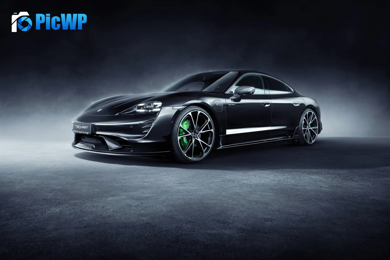 TechArt Porsche Taycan Aerokit Black cars 4K PC Wallpaper