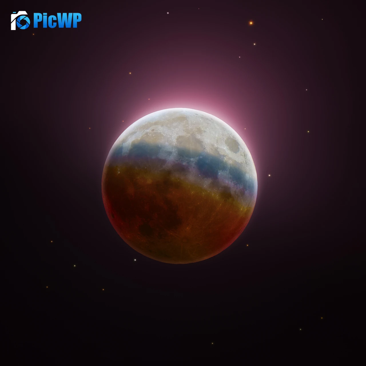 Lunar Eclipse Astrophotography 9K Fold Wallpaper