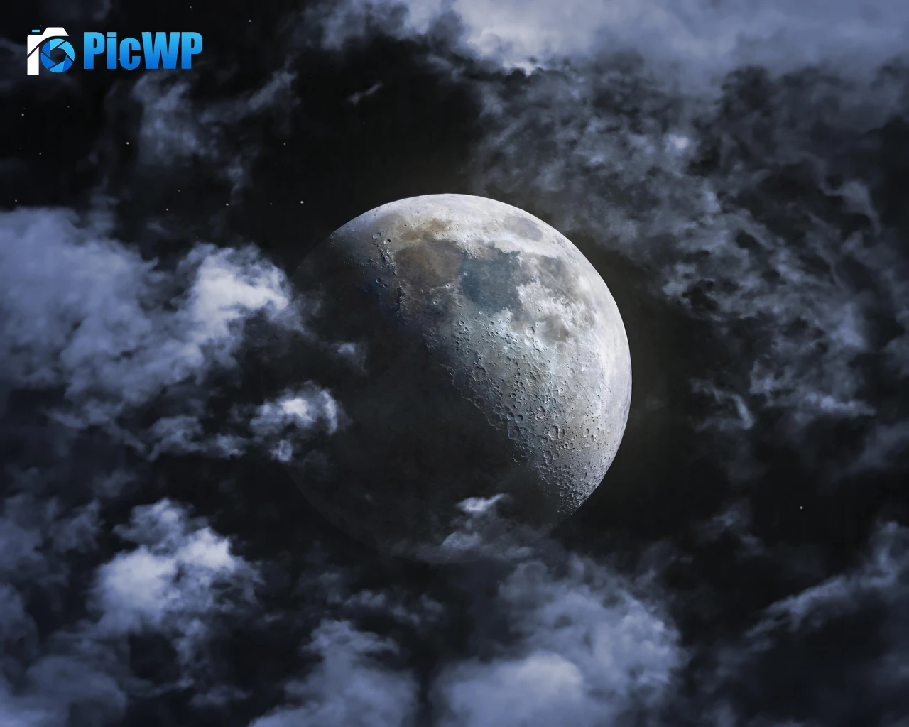 Moon Lunar craters 5K PC Wallpaper