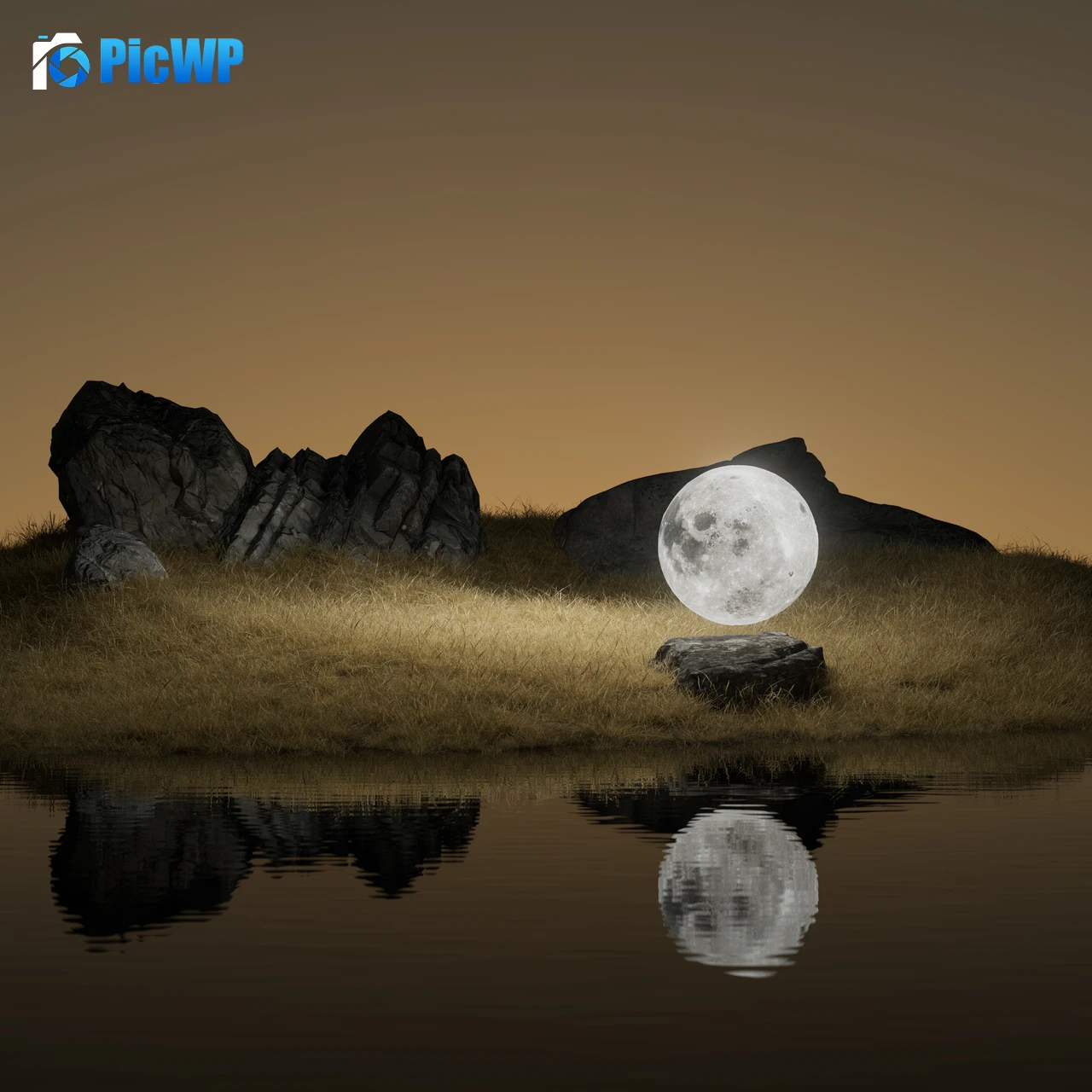 Full moon Landscape 4K Fold Wallpaper