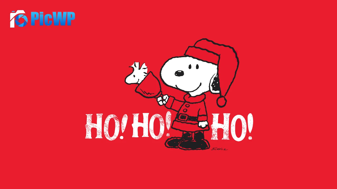 Snoopy Santa Claus 6K PC Wallpaper