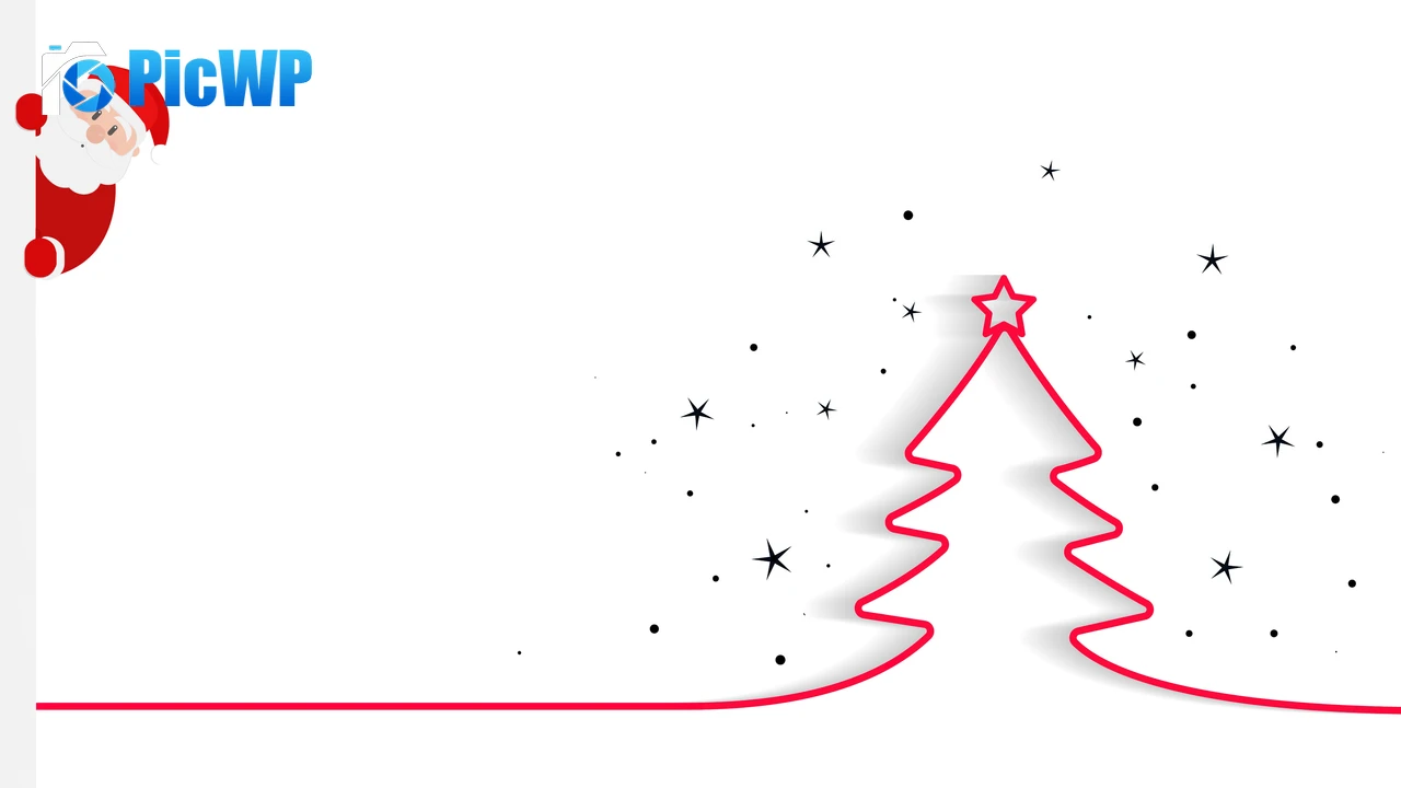 Santa Claus Christmas tree Minimalist 6K PC Wallpaper