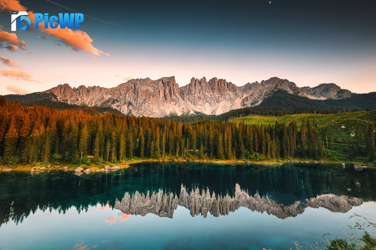 Karersee Lake Sunset 6K PC Wallpaper