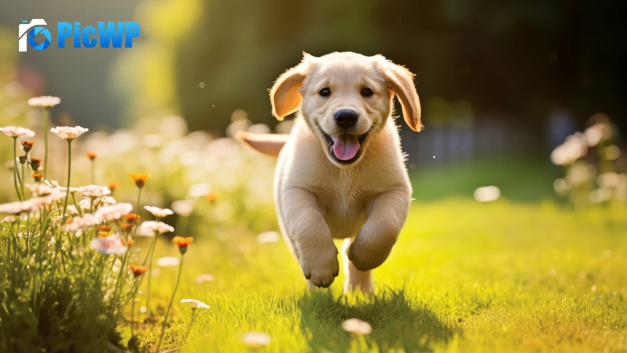 Cute puppy Running 6K PC Wallpaper