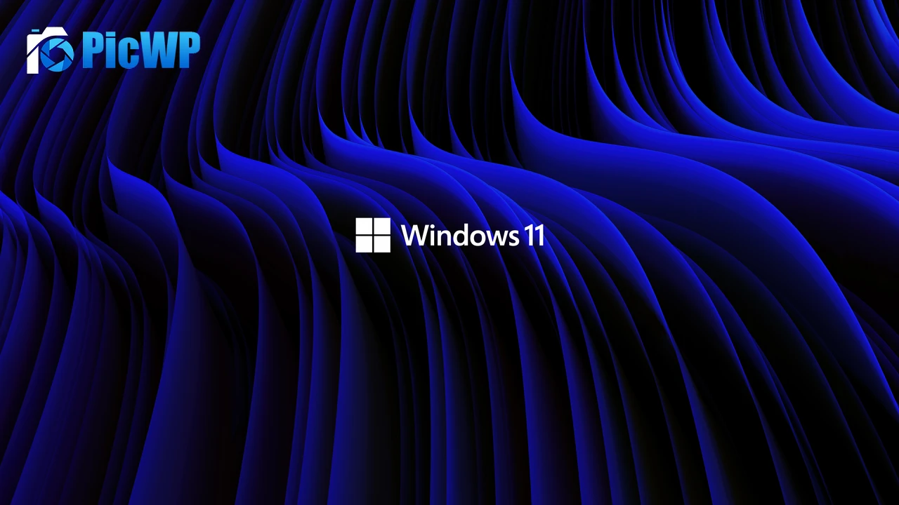 Windows 11 Blue waves 8K PC Wallpaper