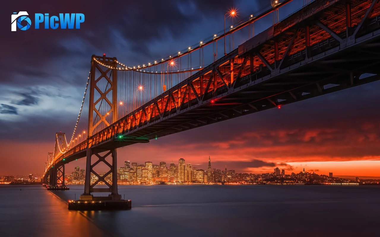 Golden Gate Bridge Night City 4K PC Wallpaper