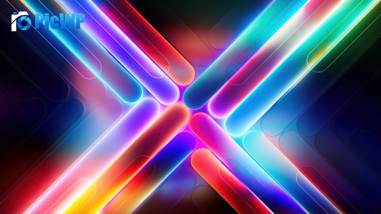 Neon Light Streaks 6K PC Wallpaper