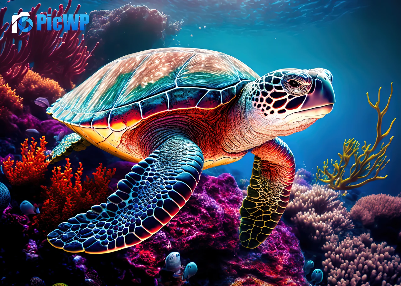 Sea Turtle AI art 4K PC Wallpaper