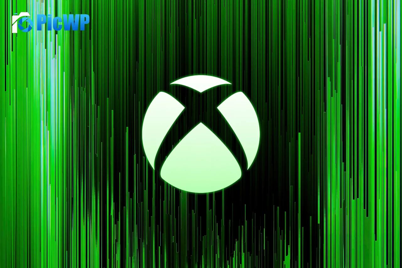 Xbox Logo on Green abstract background Aesthetic 6K PC Wallpaper