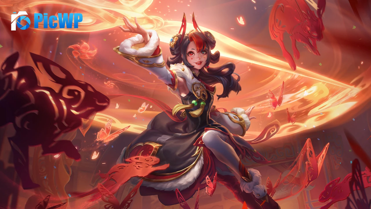 Mythmaker Gwen League of Legends 8K PC Wallpaper