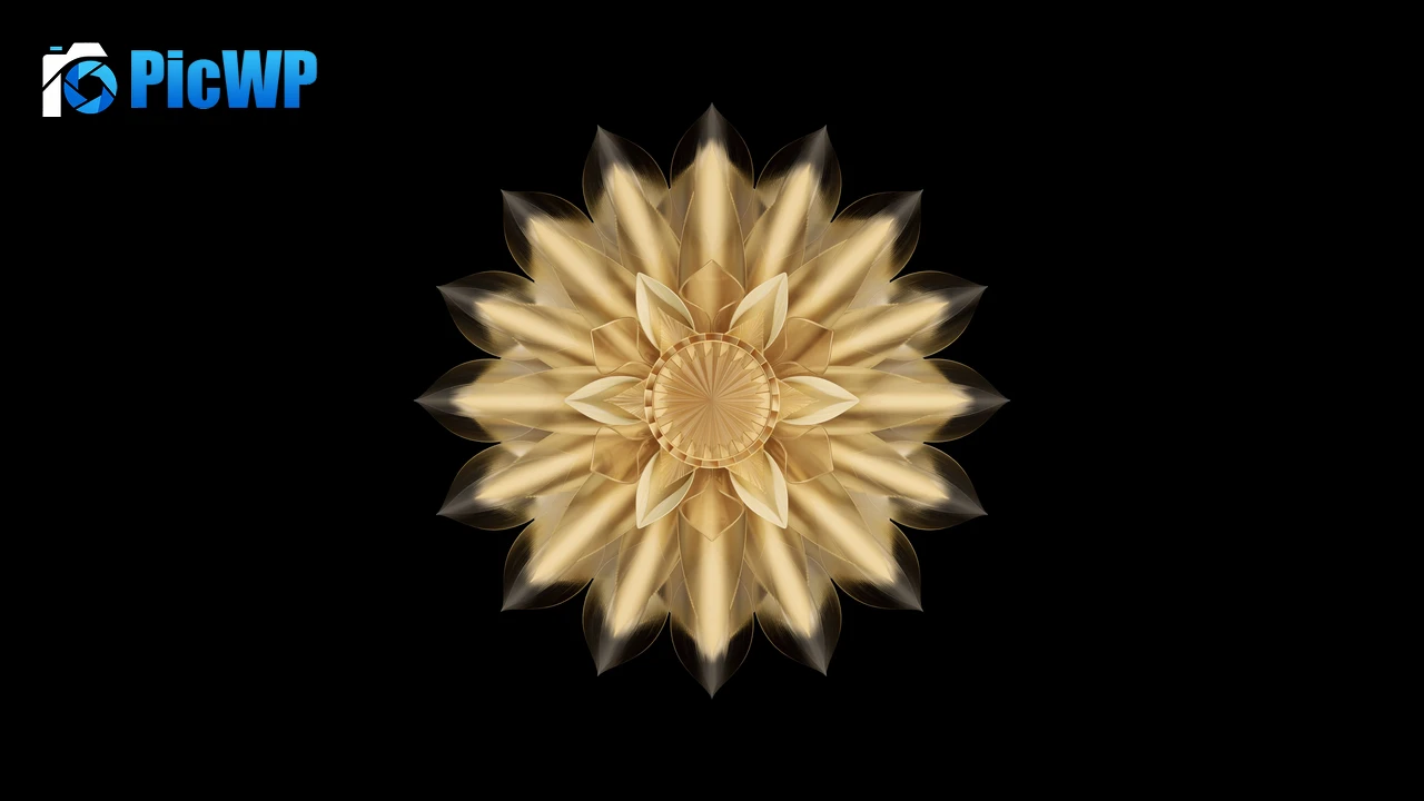 Golden Abstract flower 6K PC Wallpaper