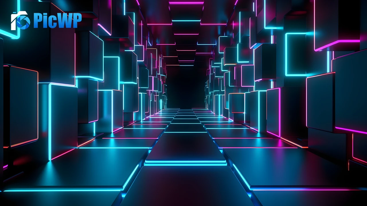 Neon Lights 3D Render 6K PC Wallpaper