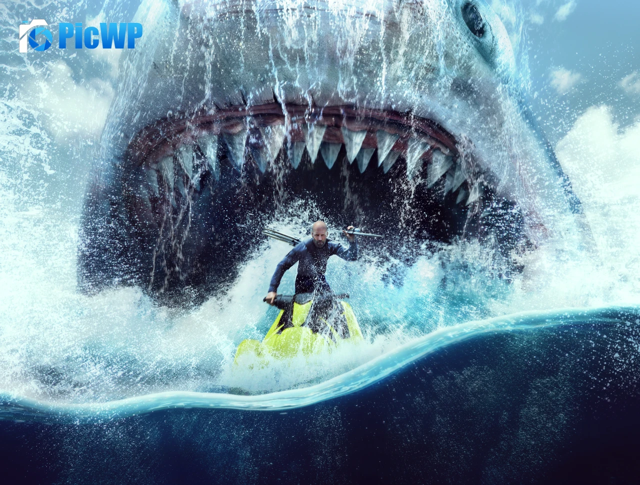 Jason Statham Meg 2: The Trench 5K PC Wallpaper