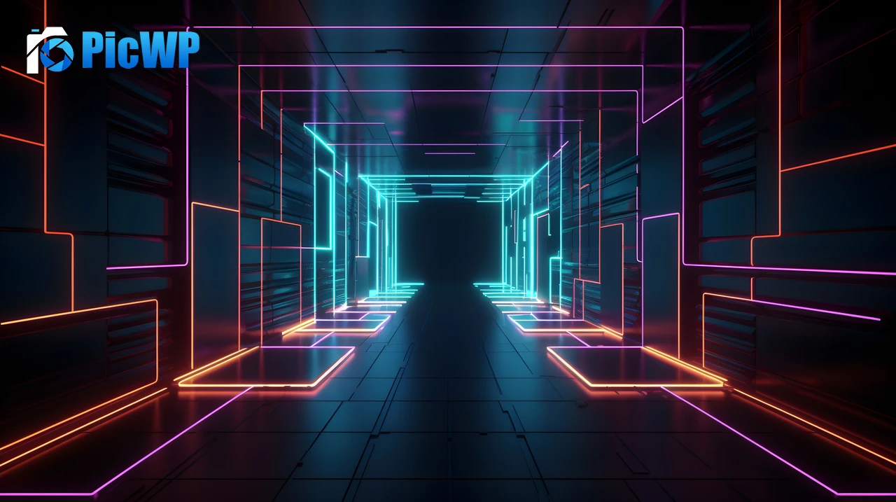 Dark room Neon Lights 6K PC Wallpaper