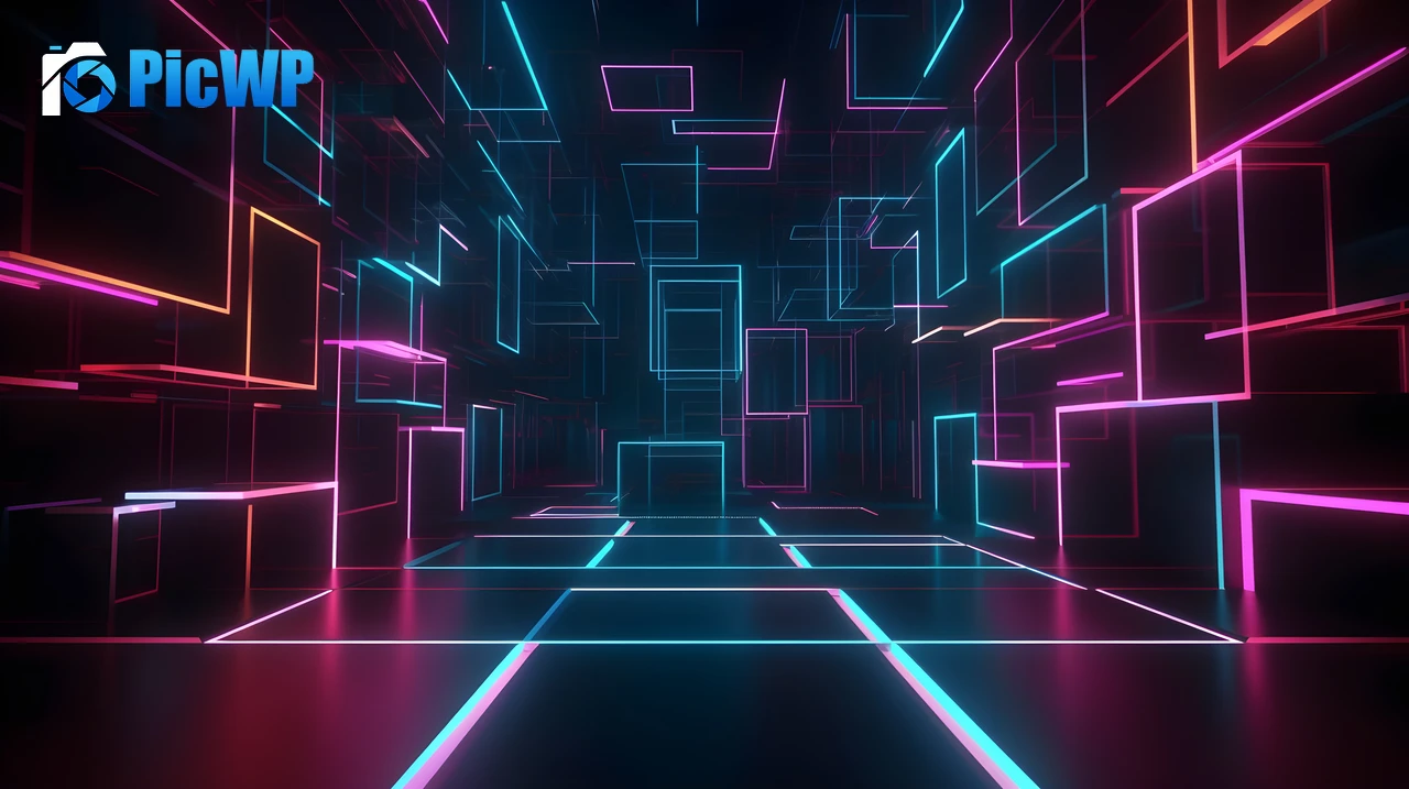 Geometric Neon Lights 6K PC Wallpaper