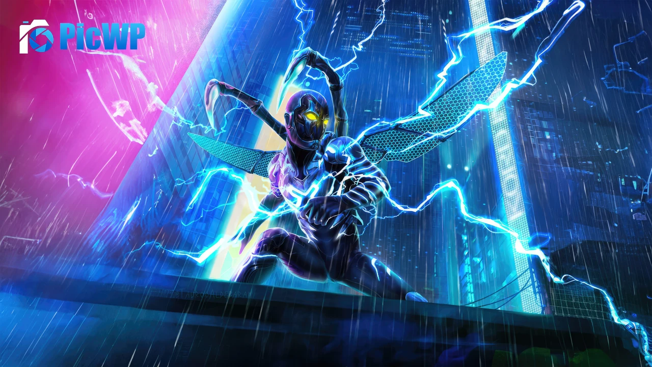 Blue Beetle Superhero 6K PC Wallpaper