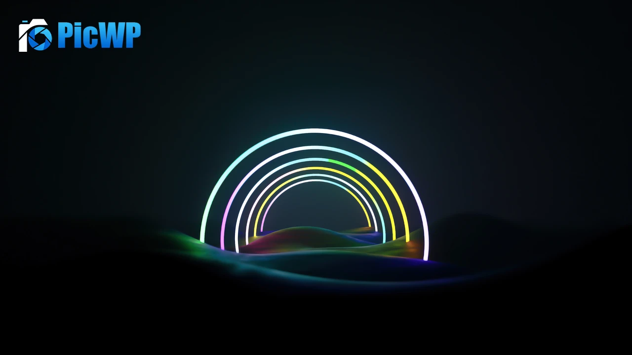 Neon art Rainbow 6K PC Wallpaper