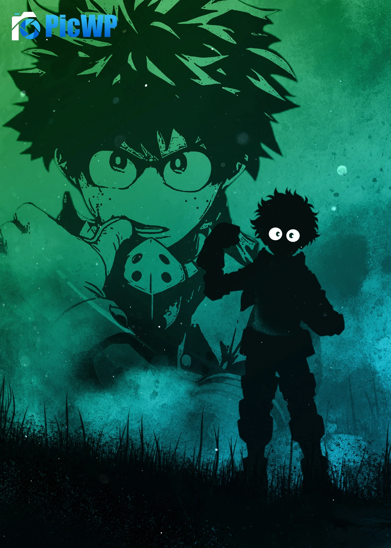 Izuku Midoriya Silhouette 6K Mobile Wallpaper