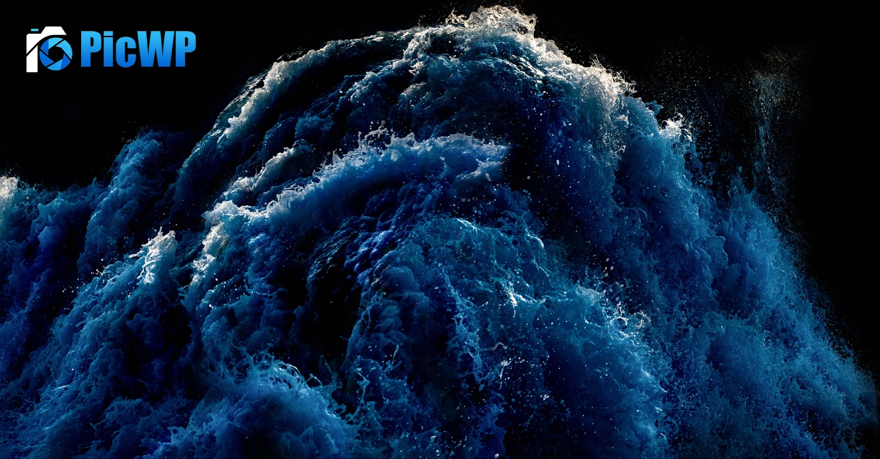 Waves Deep blue 8K PC Wallpaper