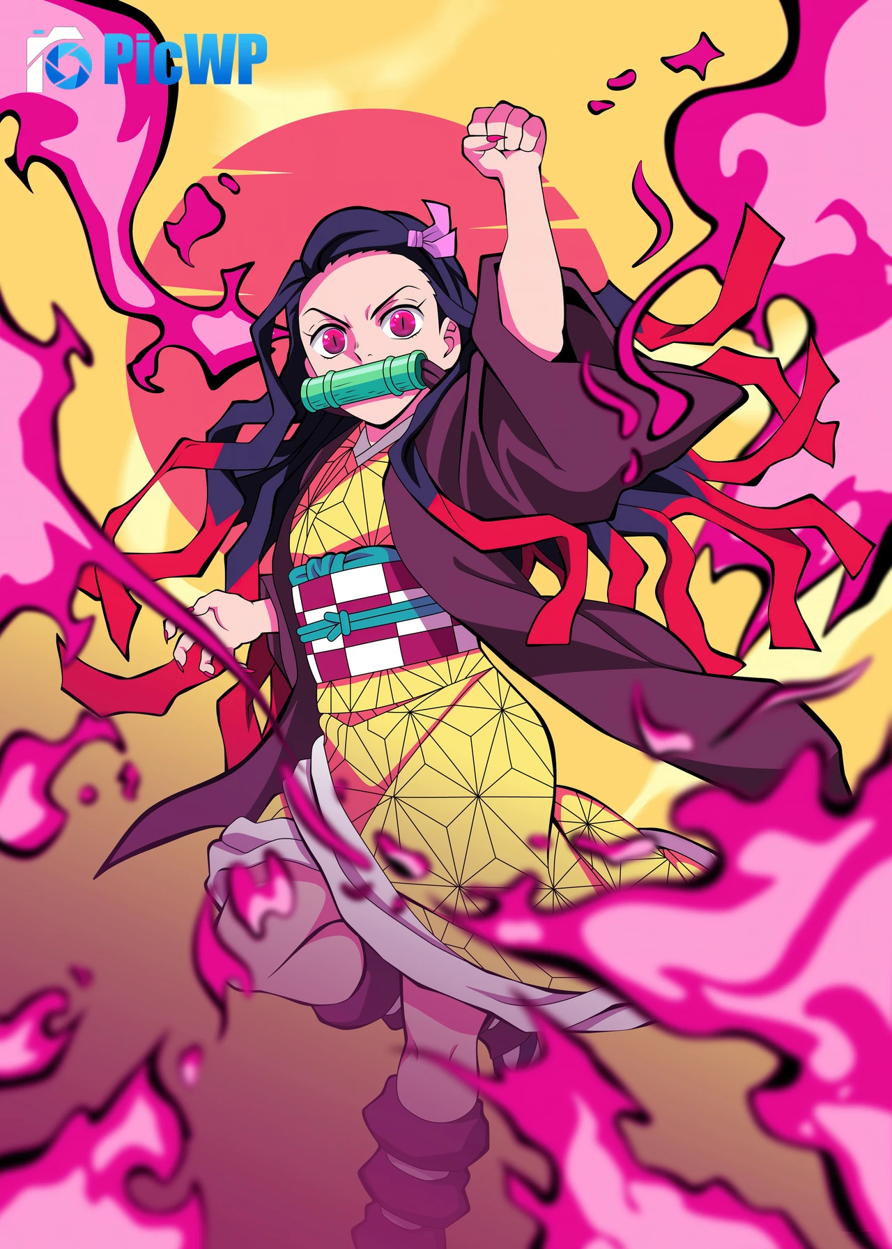 Nezuko Kamado Illustration 8K Mobile Wallpaper