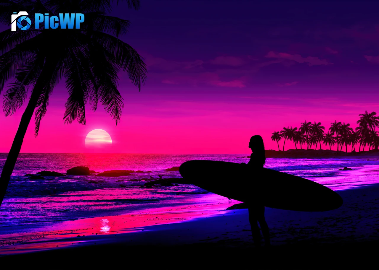 Tropical beach AI art 4K PC Wallpaper